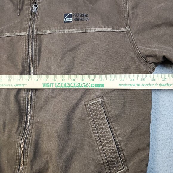 Vtg Workwear Canvas Hooded Jacket Mens Extra Large Duck Quilted Heavy Contractor - Picture 6 of 13